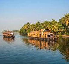 Scenic green road trip destination by bus