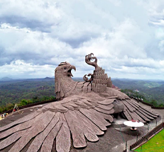 Historic palace travel destination with Trimurti Bus